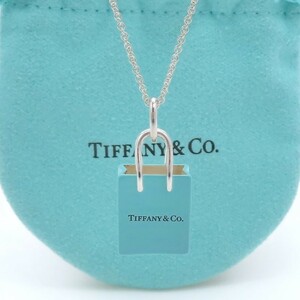 極希少 美品 Tiffany&Co. ティファニー ブルー ショッパー シルバー ネックレス Ag925 SV ショッピング バッグ HH196