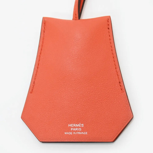 【SAランク】HERMES エルメス クロシェット ネックレス レザー スイフト シルバー金具 オレンジ 橙 約100cm ユニセックス A刻印