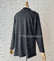 ★Belles*★送料185円★新品M～L*軽くてラクな着心地*ボーダーカラーブロック切替*デイリーニットチュニック*58671*チャコールグレー_画像9