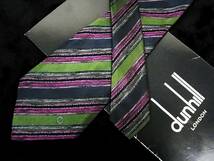 E2552Ｎ●美品●【ｄunhill】ダンヒル【人気の細タイプ】 ｄロゴ入 ネクタイ ナロータイ♪_画像1