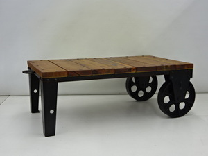 1076 ● journal standard Furniture コーヒーテーブル BRUGES DOLLY TABLE 車輪 アンティーク ヴィンテージ