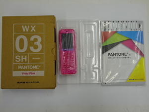 B2-1094 ● WILLCOM ウィルコム SHARP WX03SH PANTONE ピンク スマホ子機 未使用？