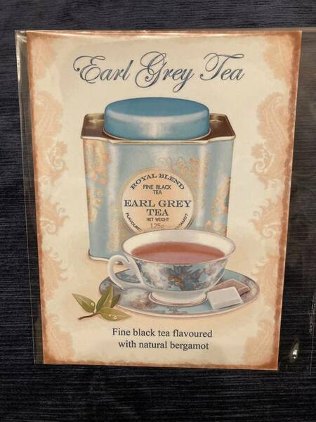 Earl Gray Tea　アンティーク デザイン　レトロ　ティン サイン プレート　看板　アールグレイ　ティー