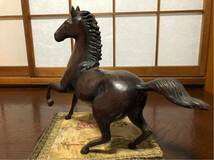 駿馬/春駒 鉄製馬置物 37.8cm 3.6kg Ｊ0322Ｂ_画像3