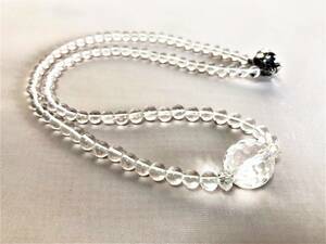 [Хон -кристаллическое ожерелье] Кристалл 43 см. Большой шарик 1,4 см G.Silver (чистое серебро) металл J0605H
