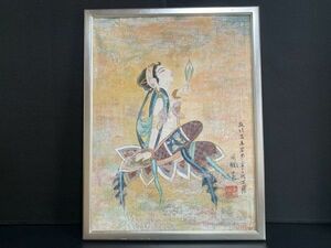 Art hand Auction [Pintado a mano] Artículo antiguo con la firma de las cuevas de Dunhuang Mogao., Cueva 220 Kannon Arte budista/pintura china, genuino L0129D, Obra de arte, Cuadro, otros