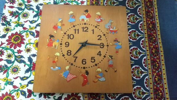 壁掛け時計 アンティーク 西ドイツ製 木製 おしゃれ雑貨 レア