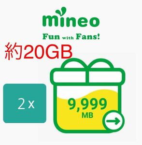 mineo パケットギフト 9999MB x 2