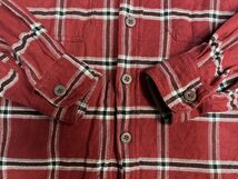 ☆US古着 Wrangler ラングラー ネルシャツ チェック柄 長袖 シャツ レッド赤【L】コットン　　　　　　　◆4104◆_画像6