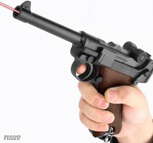 ルガー P08 レーザー照射 排莢式 モデルガン ブローバックスライドストップ レーザーガン 半自動式 弾丸なし セミオート連続 14歳以上向け