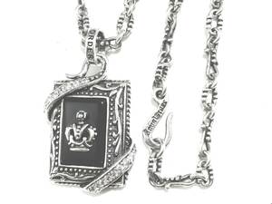 * редкость стандартный товар Royal Order Rhapsody Framed Onyx w/ Crown w/ CZ Pave & LuLu Chain Special Set Items колье серебряный 925*