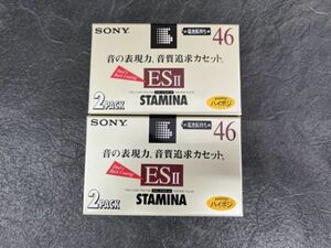 新品未開封 カセットテープ SONY 2C-46ES2A 4本セット STAMINA ES2 46 ESⅡ ハイポジ ソニー/64286在