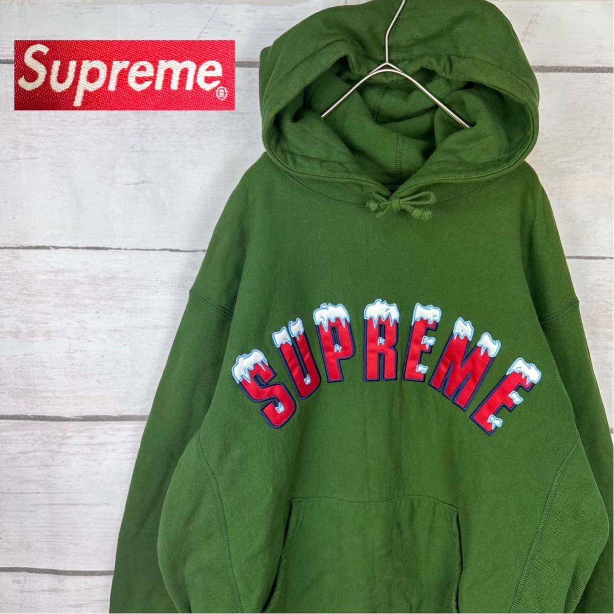 Supreme】後藤真希着用 雪ロゴ スウェットフーディー 肉厚Icy Arc-