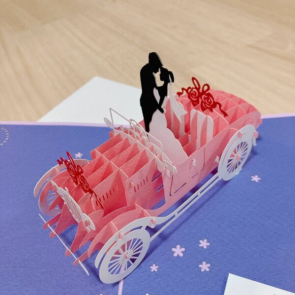 かわいいポップアップカード　グリーティングカード　3D POPUP 結婚祝い