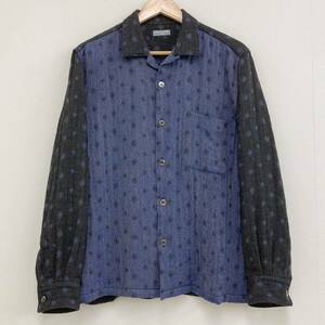 AD2000 田中オム コムデギャルソンオム ジャガード 総柄 オープンカラー ウールシャツ バイカラー HOMME 開襟 VINTAGE archive 3090149