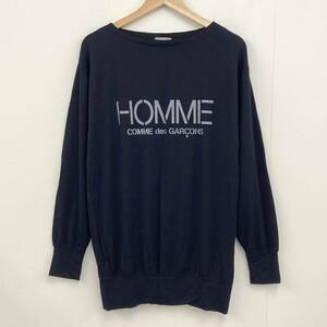 80steka Homme COMME des GARCONS HOMME big Logo knitted cut and sewn navy Comme des Garcons Homme sweater VINTAGE archive 3080529