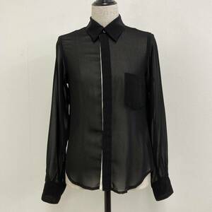 AD2004 COMME des GARCONS see-through hook long sleeve blouse black black S size Comme des Garcons sia-archive 1467