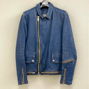  немедленно полная распродажа UNDERCOVER 2014SS one Star Vintage обработка Rider's кожаный жакет голубой undercover блузон archive 1515