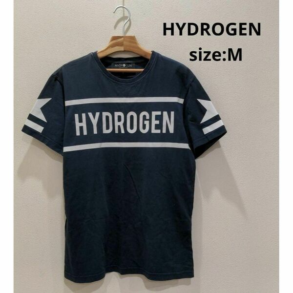 HYDROGEN ハイドロゲン ロゴＴシャツ メンズ M ネイビー