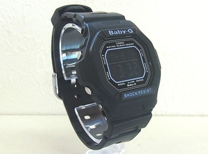 ★BABY-G カシオ CASIO ベビーG BG-5600BK-1JF ブラック×ブルー スクエアフェイス 動作確認済 レディース 極美品★