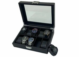  three person is good arm clock case 10ps.@ black color window attaching wristwatch storage box high class clock collection case man and woman use wristwatch collection case 