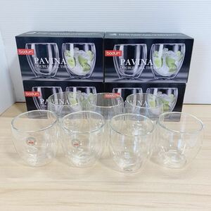 未使用 BODUM ボダム PAVINA パヴィーナ ダブルウォール グラス 250ml 7個セット 正規品 4558-10J 2セット難あり(中古品含む)(1018g8)