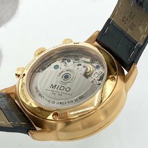 KS USED MIDO ミドー M016.414.36.031.59 コマンダー クロノグラフ 自動巻き レザーベルト 42.5mm 稼働品 デイデイト ゴールド シルバー_画像9