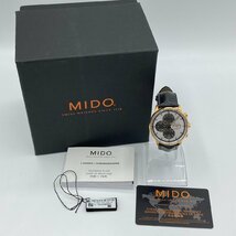 KS USED MIDO ミドー M016.414.36.031.59 コマンダー クロノグラフ 自動巻き レザーベルト 42.5mm 稼働品 デイデイト ゴールド シルバー_画像10