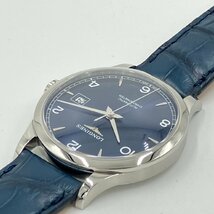 KS 美品 未使用 LONGINES ロンジン L2.820.4.96.4 Rcord レコード 自動巻き ブルー文字盤 レザーベルト 稼働品 三針 SS 38.5ｍｍ_画像3