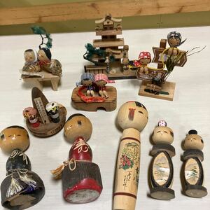 [C-55] kokeshi kokeshi set Showa Retro folkcraft goods Japan tradition handicraft 