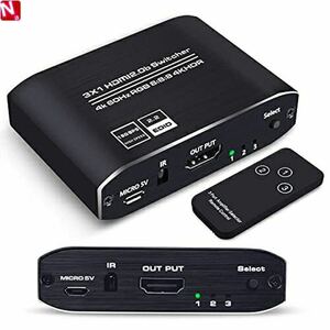 hdmi 切替器 3入力1出力 4K60HZ HDMI分配器 HDMIスイッチャー HDMIセレクター HDMI2.0 3in1アウト 切替器 自動切替機能 リモコン付き