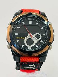 動作未確認　フランテンプス Franc Temps Racing メンズ 腕時計 レーシング ウォッチ 黒×赤 デジタル アナログ アナデジ