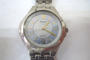 □G70307:SEIKO セイコー シェル文字盤 メンズ ソーラー V181-0AJ0 動作未確認 ジャンク