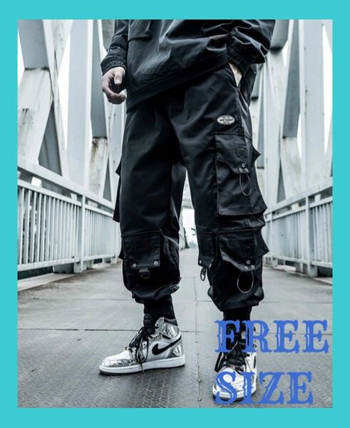【新品】ブラック メンズ ジョガーパンツ カーゴパンツ ポケット ストリート系 メンズパンツ ボトムス