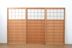 R-064289 antique fittings peace. .... glass entering width . sliding door 3 pieces set ( wooden door, glass door )(R-064289)