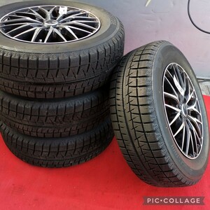 VENES TREADアルミ16in 6.5J +47 PCD114.3スタッド4本ブリヂストン ICE PARTNER 2 215/60R16 カムリ マークX オデッセイ ヴェゼル CX-3