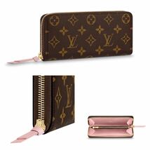 極美品 LOUIS VUITTON ルイヴィトン 長財布 モノグラム ポルトフォイユ クレマンス ローズ バレリーナ M61298 ラウンドファスナー_画像9