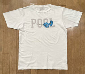 ■THE POOL AOYAMA 美品 ロゴ＆フラワー Tシャツ WH-M 藤原ヒロシ FRAGMENT