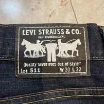 w30良好 Levi's リーバイス EU511-0063 SLIM ストレッチデニムパンツ フラップポケット ジップポケット_画像4