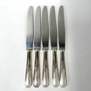 Christofle /ALFENIDE ナイフ5本セット カトラリー デザート テーブル 銀食器 24.5cm 71g