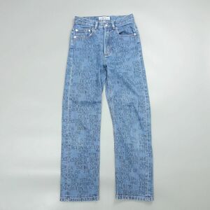 美品 A.P.C. アーペーセー Brain Dead ブレインデッド Crypt Jean Blue 総柄デニムパンツ 25 レディース