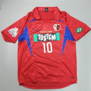 美品 鹿島アントラーズ 2003年 #10 本山雅志 ユニフォーム 2002WC1周年記念ドリームマッチ用 アントラーズブラジルモデル XL Jリーグ