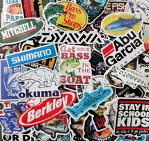 Fishing Sticker's■“釣り”ステッカー集#Best Fishing Decal's/有名ブランドステッカー集□51選/51枚セット#SHIMANO#Berkley#AbuGarcia_画像1