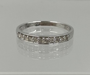 【研磨済】K18WG ダイヤ0.15ct 11号 1.8g リング ホワイトゴールド ダイヤモンド 指輪 品物のみ