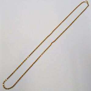 【造幣局刻印有/クリーニング済】K18(750表記) 総重量約11.4g 約50cm 螺旋デザイン ゴールド チェーン ネックレスの画像4