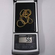 【造幣局刻印有/クリーニング済】K18(750表記) 総重量約5.6g 約40cm ネジレ デザイン チェーン ゴールド ネックレス_画像8