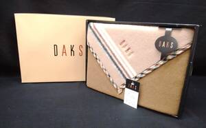 [ unused * box attaching ] DAKS Dux wool lap blanket blanket Camel color brown group outfit for cold weather reading camp outdoor gift approximately 70×100cm