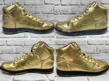 【箱付き】NIKE ナイキ HUMIDITY SB DUNK HIGH QS METALLIC GOLD AV4168 776 ヒューミディティ ダンク メタリックゴールド 黒タグ付き 26cm_画像4