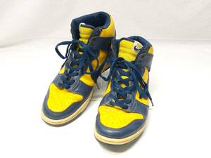 NIKE DUNK HIGH Michigan サイズ27cm 304717-441 ダンクハイ イエロー ネイビー スニーカー ハイカット