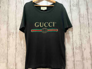 GUCCI グッチ ロゴウォッシュドオーバーサイズTシャツ 440103-X3F05 ブラック XS 店舗受取可